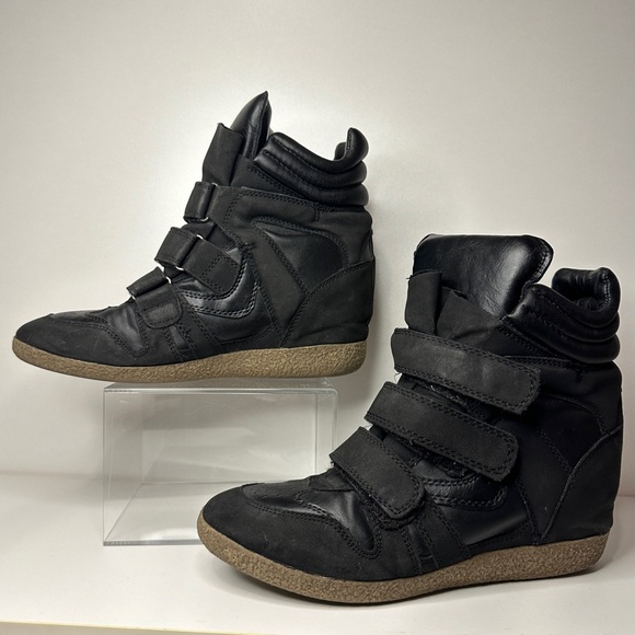 Xhilaration Shoes Xhilaration Black High Top Velcro Wedge Sneaker